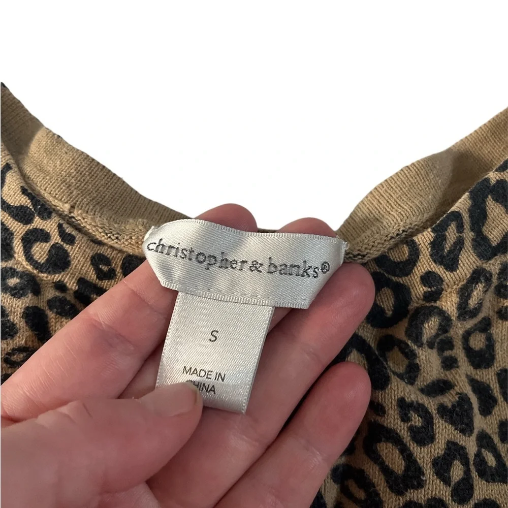 Christopher & Banks Animal Print Cardigan ~ Size Small - Picture 3 of 7